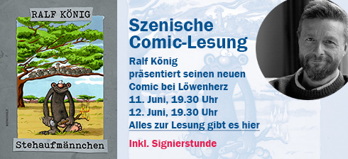 Ralf König liest im JUni 2019 in der Wiener Buchhandlung Löwenherz.