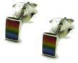 Ohrstecker: Ohrstecker Regenbogen rechteckig 