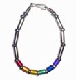 Armband: Metallarmband mit Regenbogenrllchen