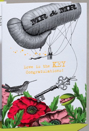 Klappkarte: Mr & Mr: Love Is the Key Congratulations!