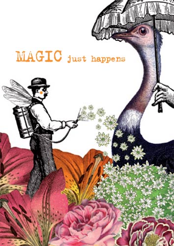 Klappkarte: MAGIC just happens (bird)