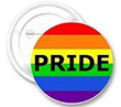 Anstecker: Großer Regenbogen-Button PRIDE