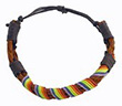 Armband: Braunes Lederarmband mit Regenbogenstreifen