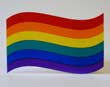 Regenbogenfahne geschwungen: ca. 130x80mm